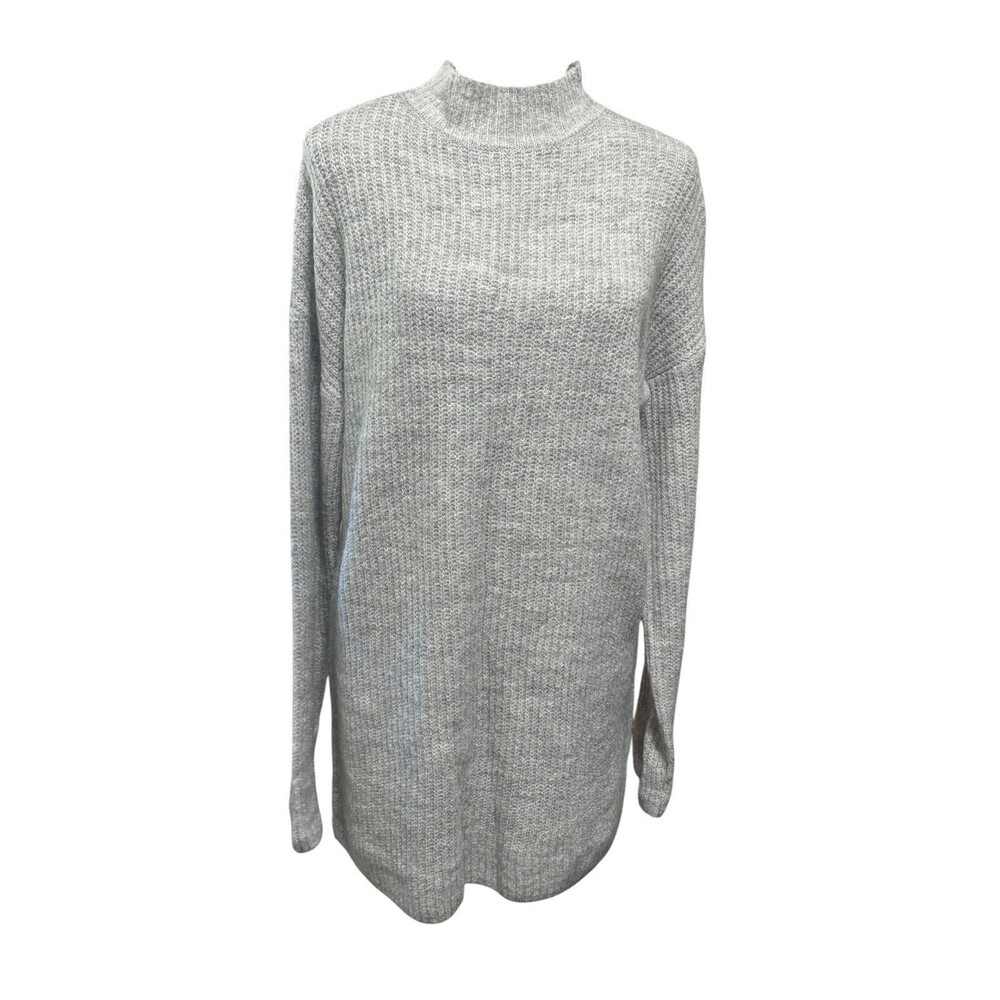 Mi Ami Gray Mock Neck Sweater Mini Dress Gray Sz Small Tunic Silhouette
